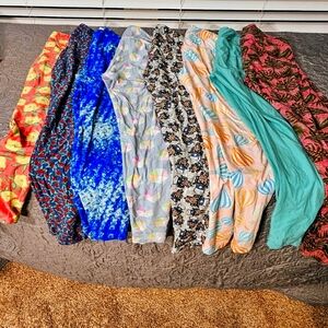 Lot of 8 LuLaRoe Leggings one size Cute Colorful comfy workout wear one size